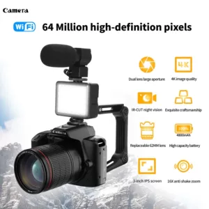 Новый продукт 64 миллиона пикселей D5 HD Wi -Fi Digital Camera 4K Dual -Camera Night Vision DV -камера -Борандером