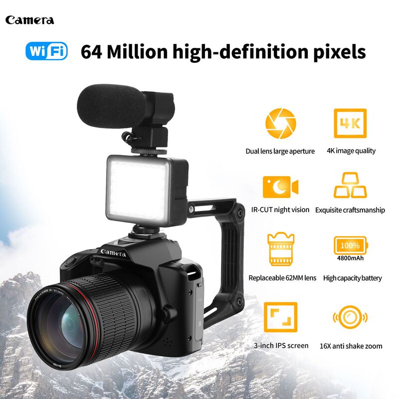 New product 64 million pixel D5 HD wifi digital camera 4K dual camera night vision dv camera cross border New product 64 million pixel D5 HD wifi digital camera 4K dual camera night vision dv camera cross border