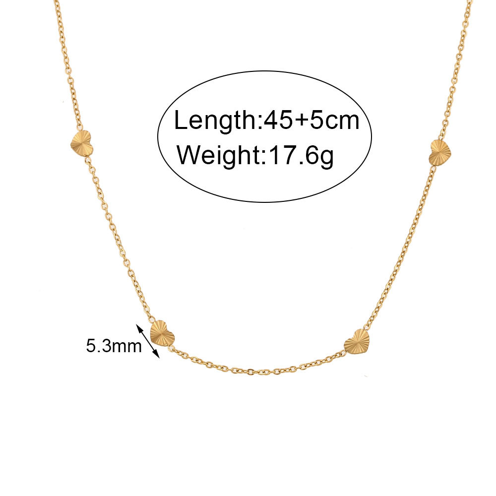 Simple Style Heart Shape Stainless Steel Gold Plated Necklace