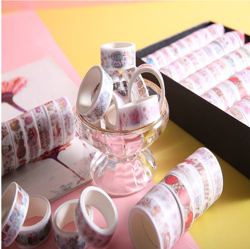 Hand ledger tape sticker film set colorful and paper children girl heart cute cheap hand ledger book film