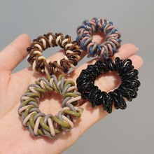 电话线发圈三股缠绕头绳新款韩国网红同款马尾丸子头皮筋螺旋发绳