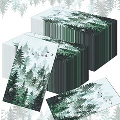 Czj090森林冬雪クリスマス长いティッシュパーティー祝日食器パーティー使い捨て纸