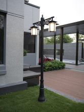 中式户外太阳能防水庭院灯花园别墅景观室外公园家用米高杆路灯