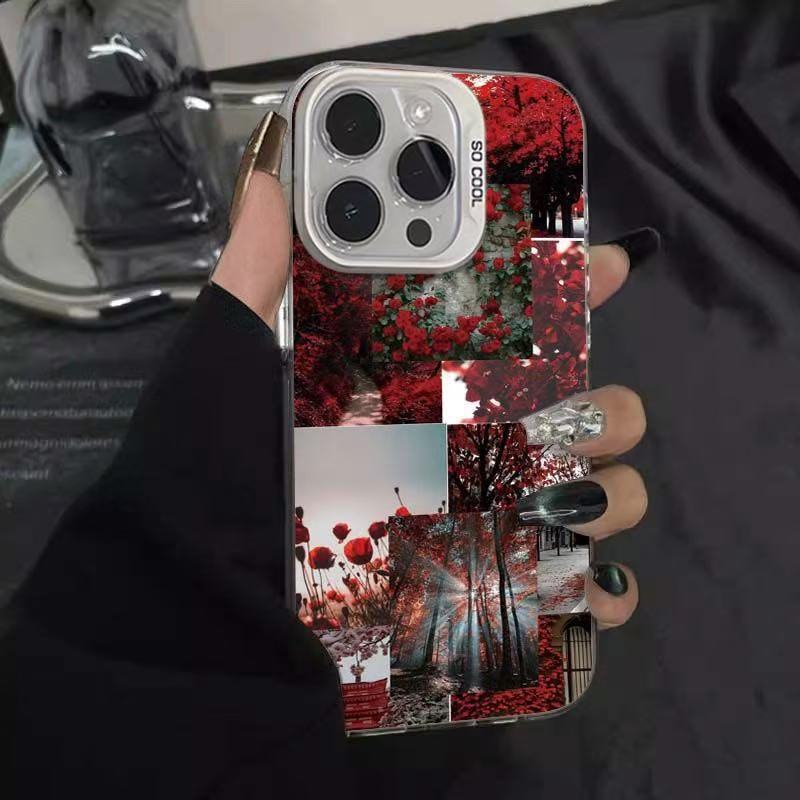 Nueva costura rosa para iPhone 16 funda para teléfono móvil Apple 15promax/14 anti-caída 13pro12 Europa y América