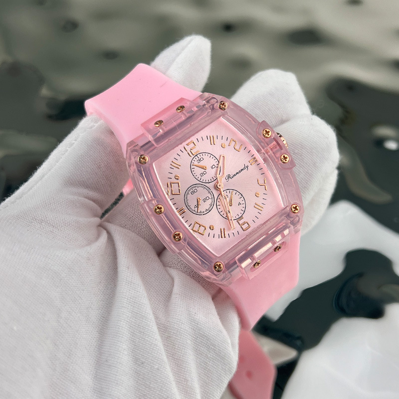 Transparent square light luxury new watch casual niche cross-border popular Chade quartz watch personalized wine barrel-shaped watch Transparent square light luxury new watch casual niche cross-border popular Chade quartz watch personalized wine barrel-shaped watch