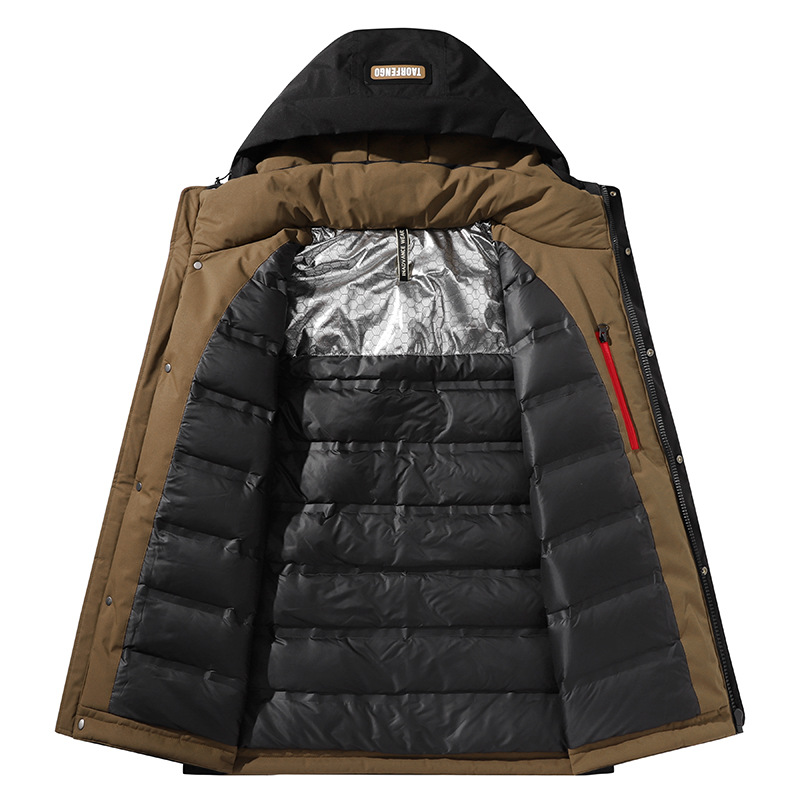 Chaqueta de plumón para hombre marca de moda de invierno para hombre 90 plumón de pato blanco con capucha ropa de abrigo casual para hombre ropa de trabajo chaqueta de plumón