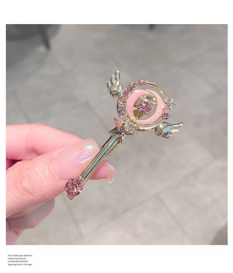 15g Weight Hair Clip Hair Accessories Type 1 Piece Quantity Holiday, Street Occasion Metal Material Cartoon, Magic Wand Pattern All Seasons Season Women's Gender Cute Style Cute Women's Cartoon Magic Wand Metal Hair Clip 2