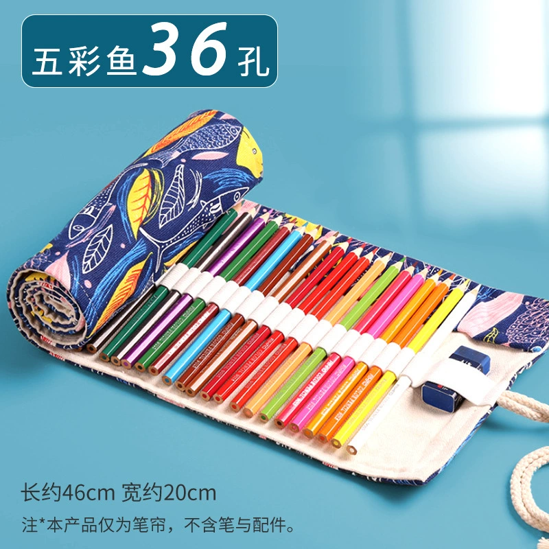 Pencil Case Handheld Art Storage Roll-Up, Capacious 24–72 Slots, Compact 38×20 cm