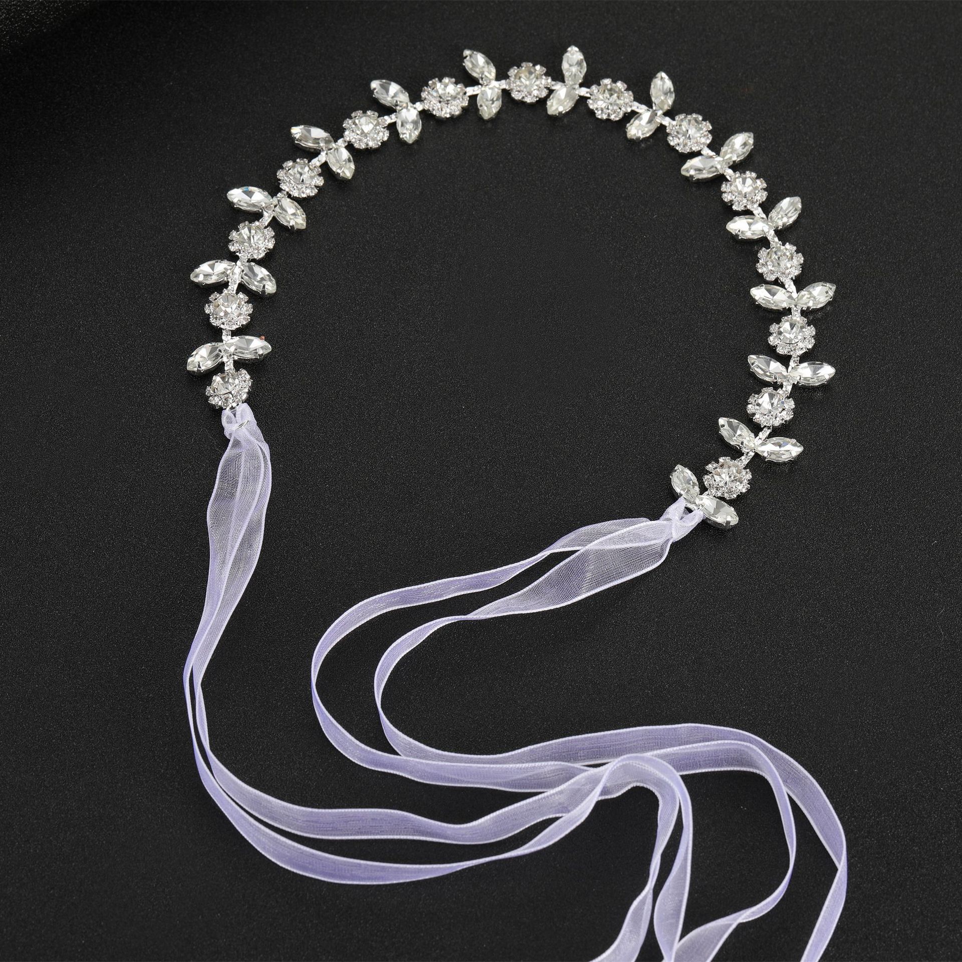 Jewelry Headband Hair Accessories Type Fairy Style Classic Style Women'S Leaf Artificial Crystal Jewelry Headband