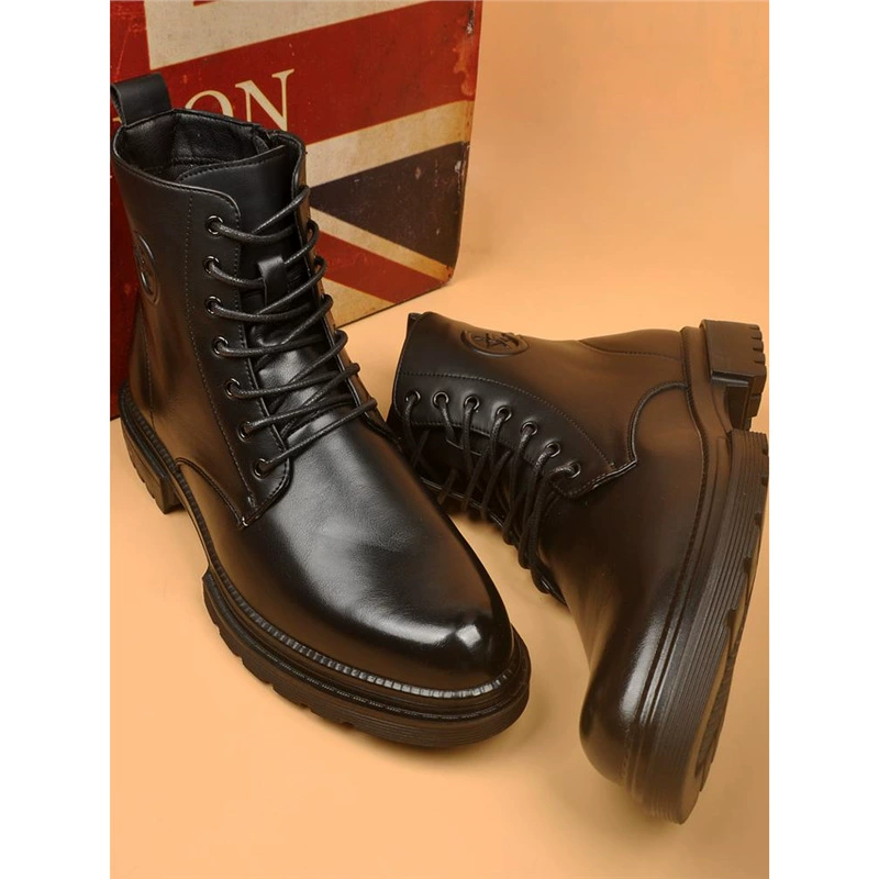 Осенние и зимние бархатные теплые мужские кожаные сапоги