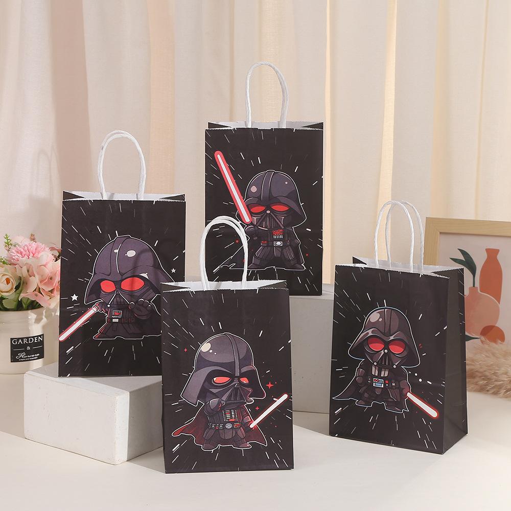 黑武士印花包装袋派对糖果礼品袋牛皮纸纸袋子购物手提袋购物袋