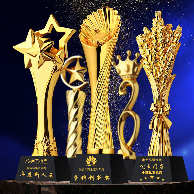 Fabricación de trofeos para grabaciones creativas de resina dorada estudiantes de graduación de baile competencia de baloncesto de la compañía personal de premios