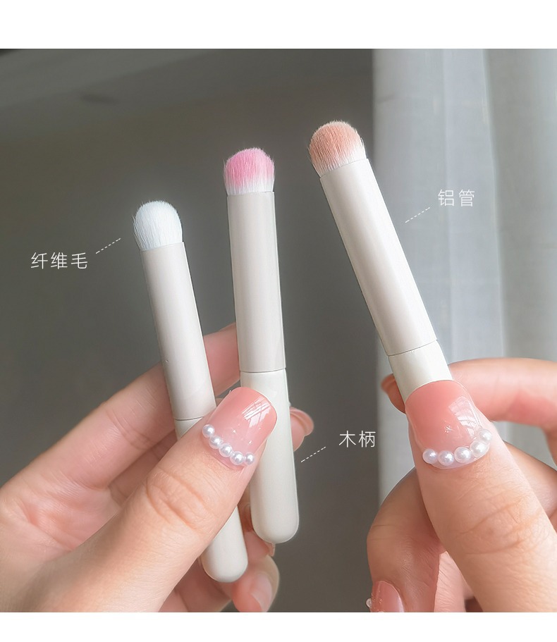 【 With storage Tube 】 Lip brush, lipstick brush, short round head portable lip makeup brush, 270 Concealer brush, cross-border undefined