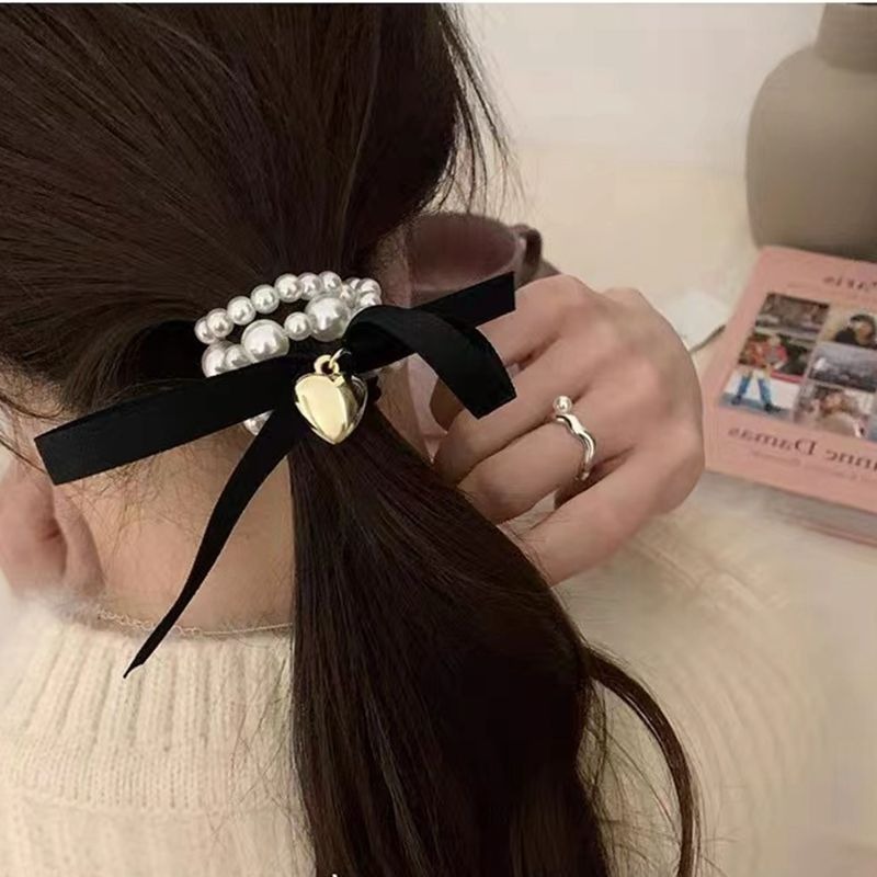 Women's Cute Sweet Bow Knot Artificial Pearl Beaded Hair Tie display picture 2