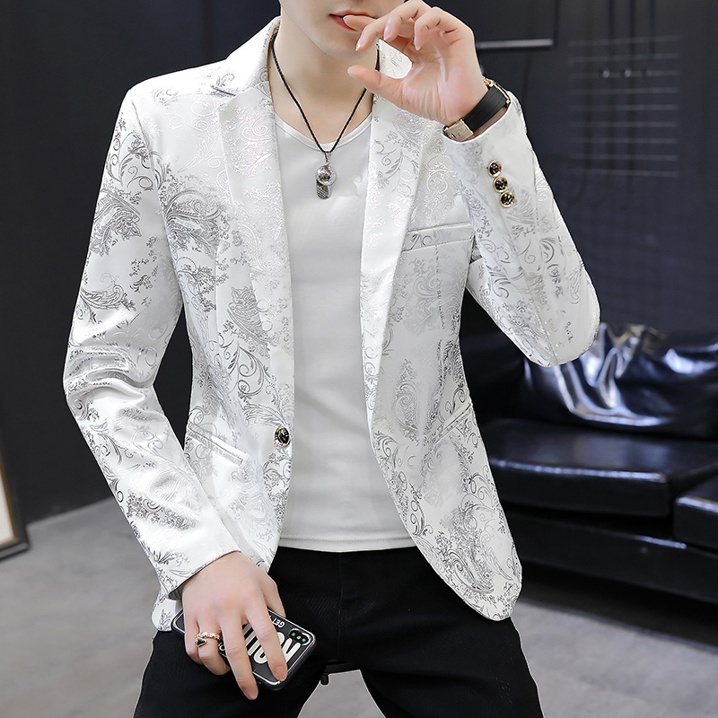 2026 Men's Suit Jacket Korean Style Trendy Handsome Single-Breasted Slim Fit Spring and Autumn Blazer Casual Fashion Suit