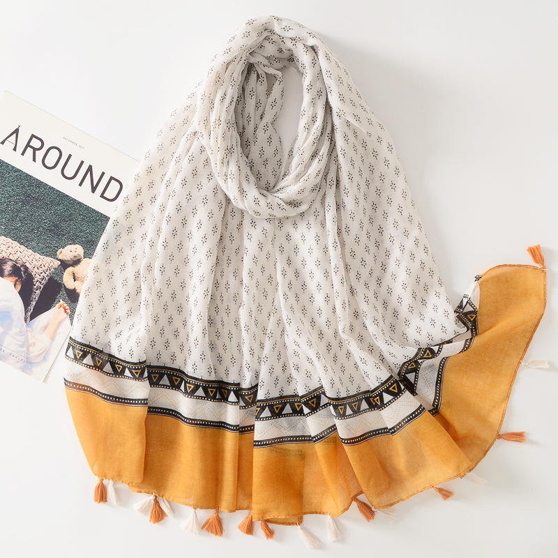 2023 primavera y otoño nueva bufanda grande desgaste exterior protector solar larga bufanda algodón y lino sensación bufanda viaje decorativo chal para las mujeres