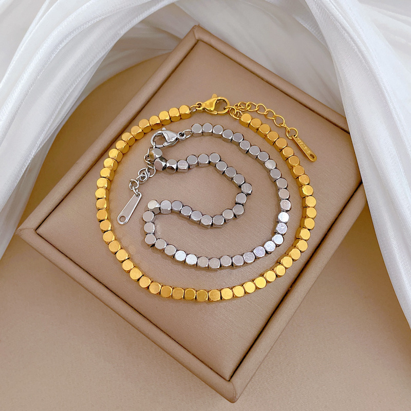 Personality Minimalist Wind Cold Wind Box Chain Bracelet Female Internet Celebrity Retro Girlfriend_voghion.com