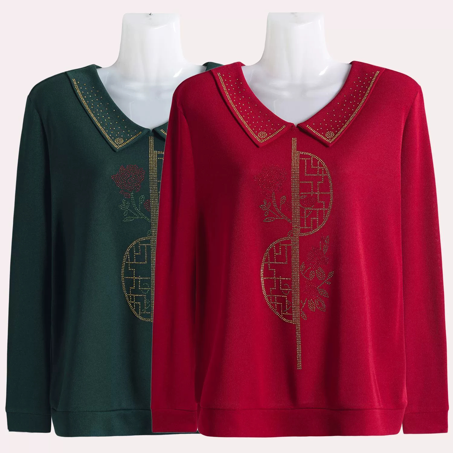 Мама весенняя одежда с отворотами модная трикотажная рубашка с длинными рукавами футболка среднего и пожилого возраста нижняя рубашка женская тонкая рубашка среднего возраста