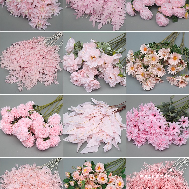 10 flores rosadas bodas flores de seda decoración floral flores falsas hortenida Wenxin Road Artes florales otros