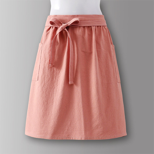 Half-body Apron Cooking Cotton Casual Workwear Kitchen Home Use Short Protective Clothing Hotel Catering Specialized Baking Uniforms for Women and Men