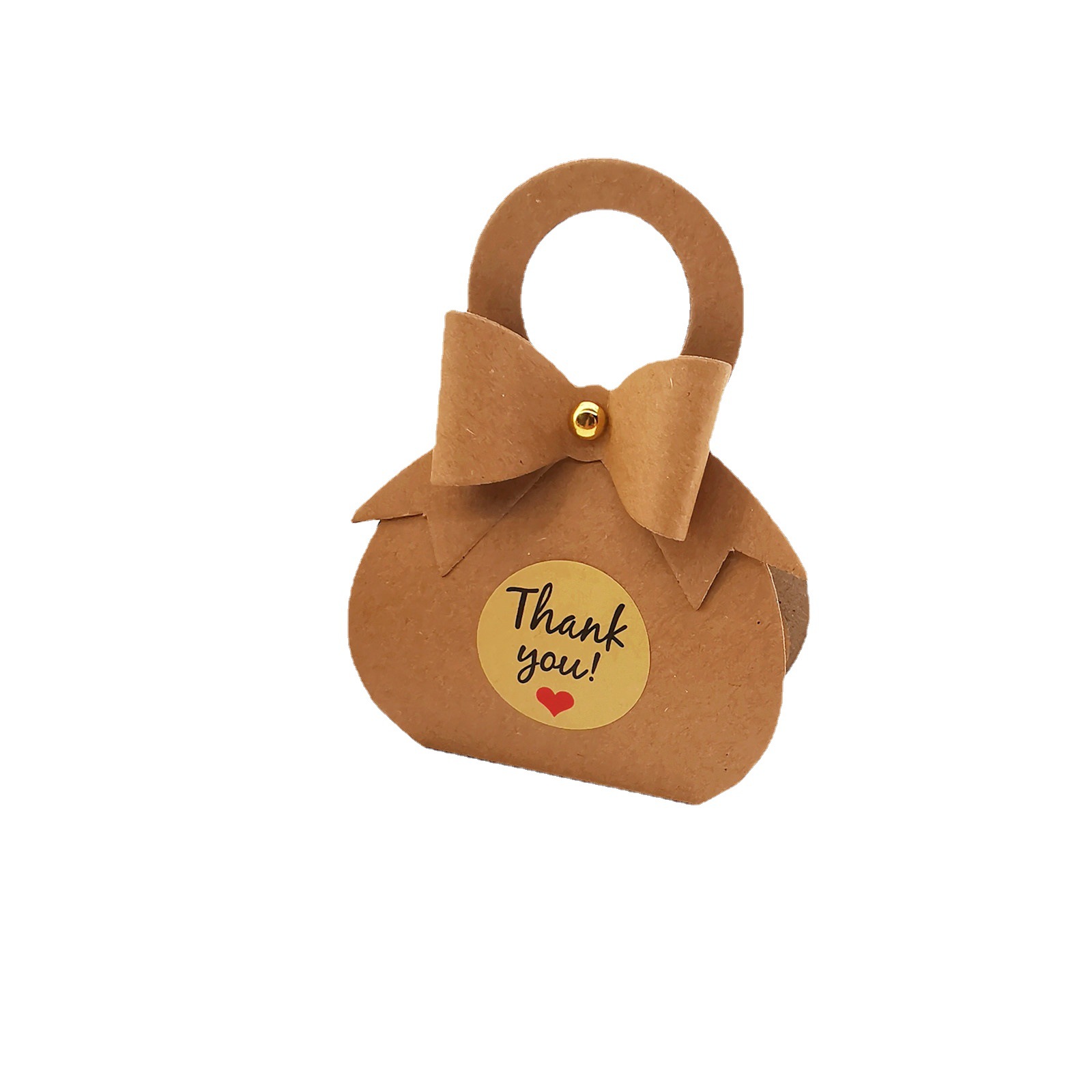 Promotional Personalized Kraft Paper Wedding Candy Box Sticker Wedding Birthday Candy Packaging Box Retro Simple Hand Carry Box 