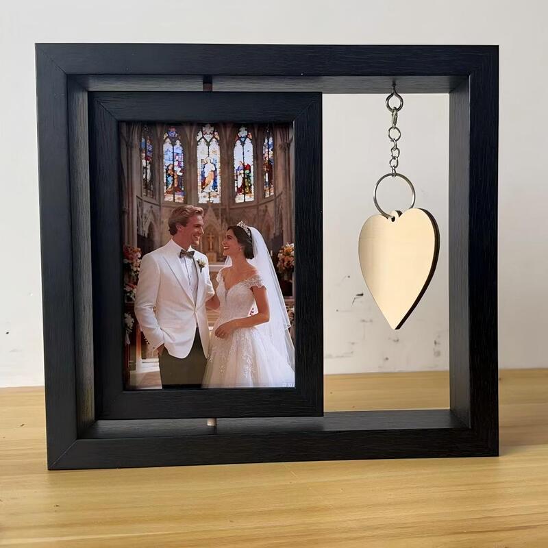 Cross-Border Pet Memorial Photo Frame Rotating 6inch Empty Frames Creative Heart-Shaped Pendant Wooden Picture Frame Display Stand Factory Cross-Border Pet Memorial Photo Frame Rotating 6inch Empty Frames Creative Heart-Shaped Pendant Wooden Picture Frame Display Stand Factory