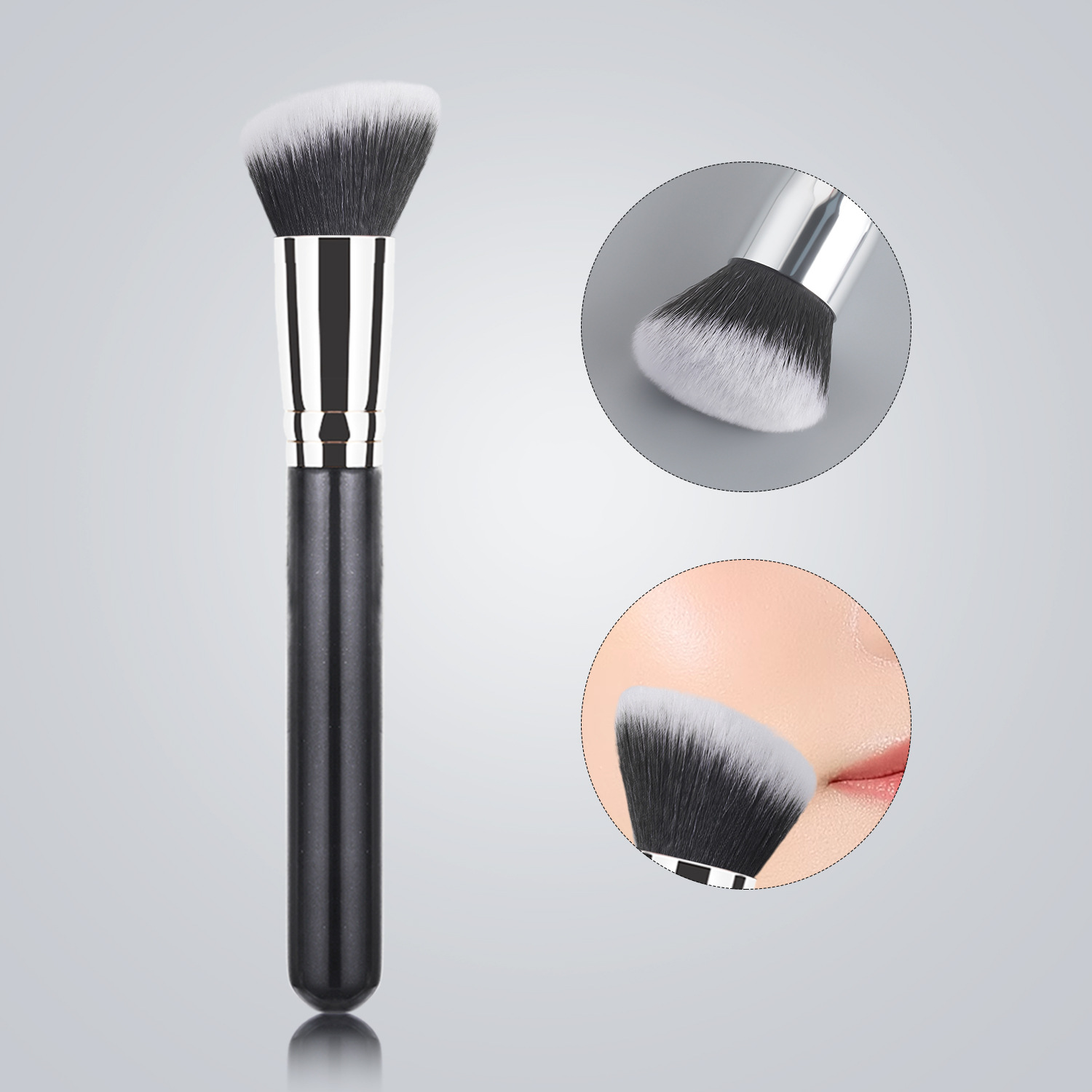 Sombra solo cepillo de maquillaje de alta calidad grande cepillo suelto cepillo de La Fundación cepillo de sombra de ojos cepillo en forma de abanico belleza