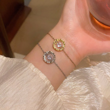 锆石圆环钛钢手链女高级感小众轻奢气质网红手镯韩国新款潮流手饰