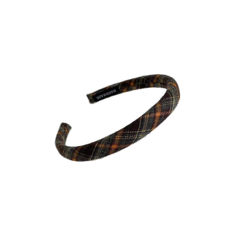 Autumn and winter woolen plaid Maillard thin headband women's 2023 new face wash headband going out versatile high-end hair accessories_voghion.com