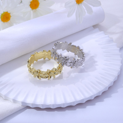 solar system fresh Sweet Sun flower alloy silvery Napkin buckle Metal Drip Napkin Ring Napkin rings Manufactor wholesale