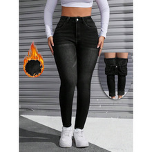 D 40422 High waist skinny jeans ��������ţ�п�羳����ͨ