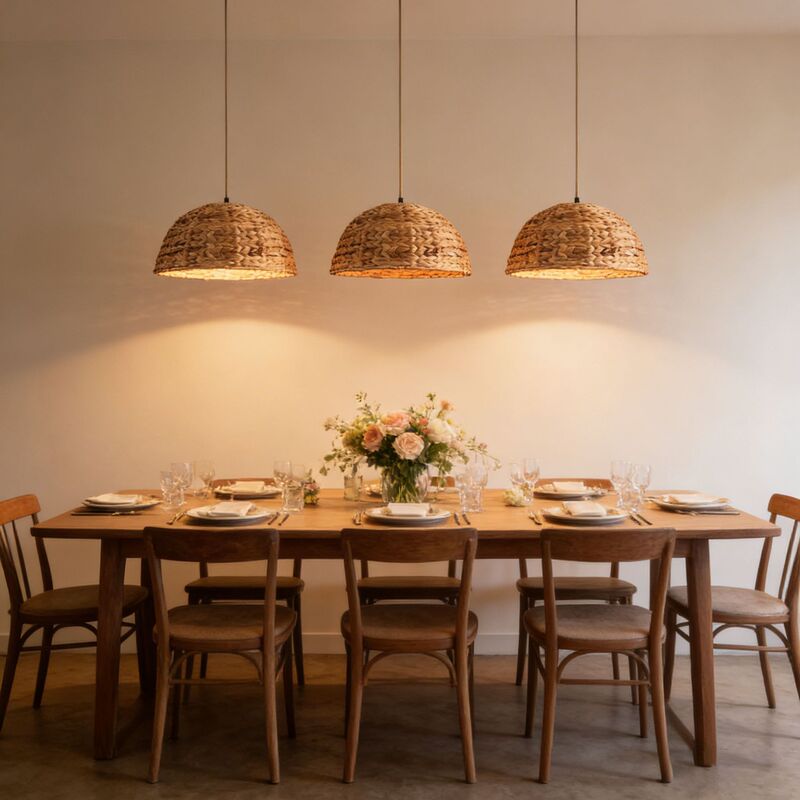 Southeast Asian Resort-Style Water Grass Hemisphere Lampshade with a Lazy and Relaxed Atmosphere for Homestay Restaurants and Bar Counters