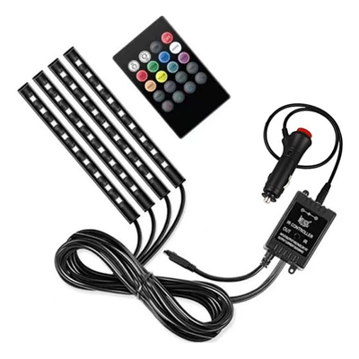 Car atmosphere light one drag Other lights - cigarette-lighter-36led-remote-control-model-colorful-light-strip-voice-control-bag