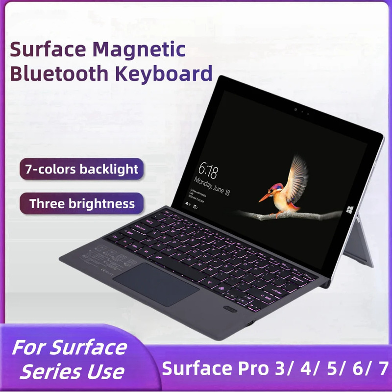 Microsoft surface Pro11 Bluetooth Keyboard 34567 Touch Magnetic Wireless go1234 Backlight Integrated
