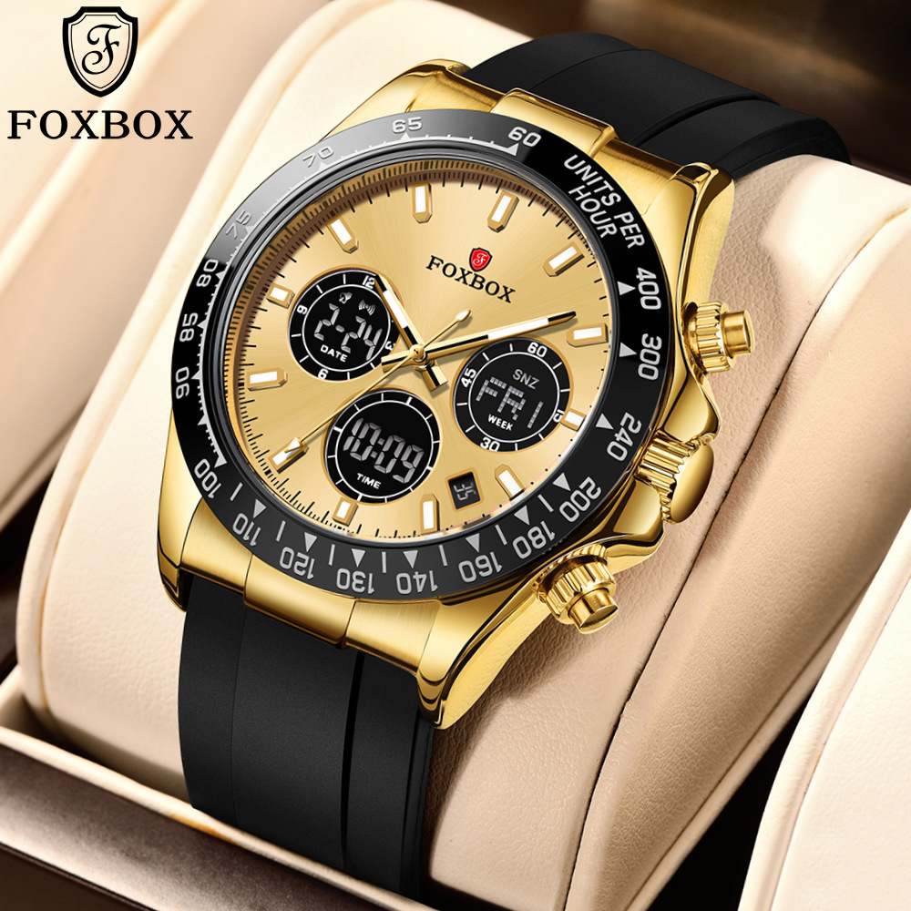 FOXBOX Nuovo Orologio Elettronico Multifunzionale Doppio Display Luminoso Sportivo Moda Orologio Cronografo Digitale 0055_voghion.com