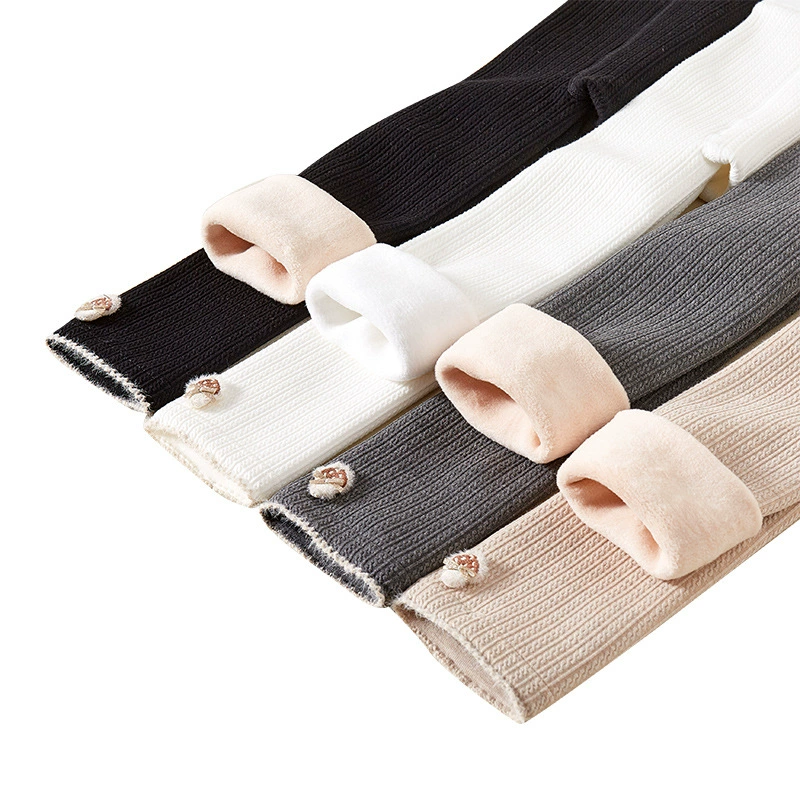 Зимние тёплые детские л leggings, бархатные колготки, штаны, западный стиль