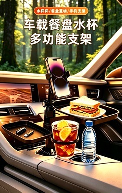 Car dining table, rear seat dining table, phone holder, cup holder, drink holder, car center console storage rack