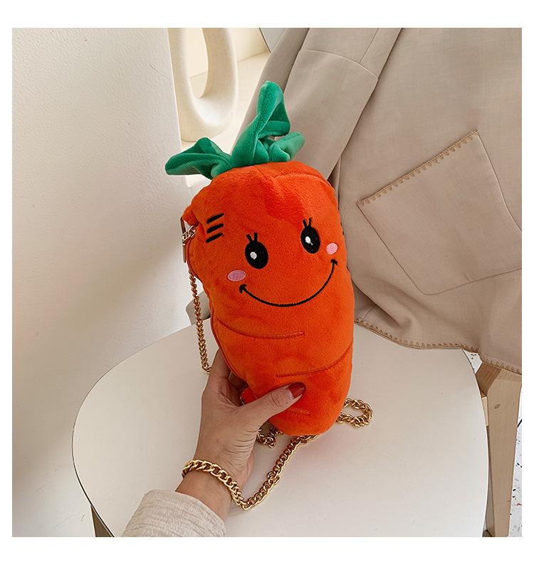 Cute Carrot Shoulder Messenger Plush Bag Wholesale Nihaojewelry display picture 33