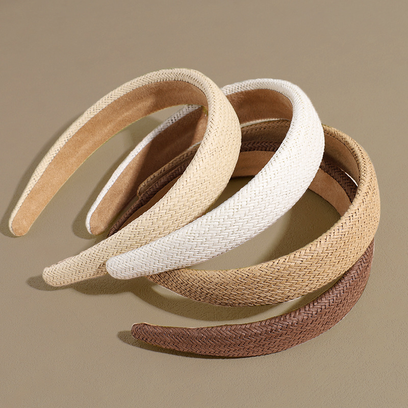 1 Piece Quantity Casual Solid Color Straw Hair Band