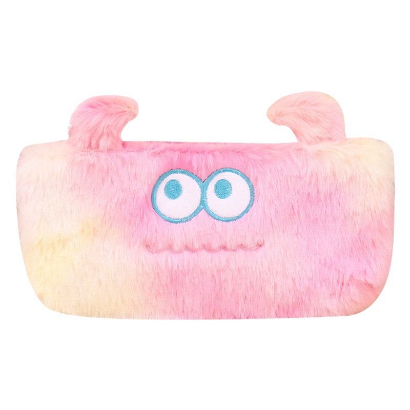 Estilo coreano chica corazón ojo grande monstruo lápiz caso creativo de los niños de peluche lindo papelería caja estudiante lápiz bolsa de almacenamiento