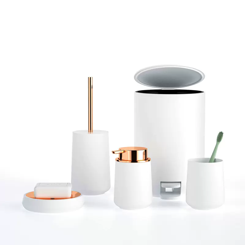 Elite set, toilet, garbage can, container