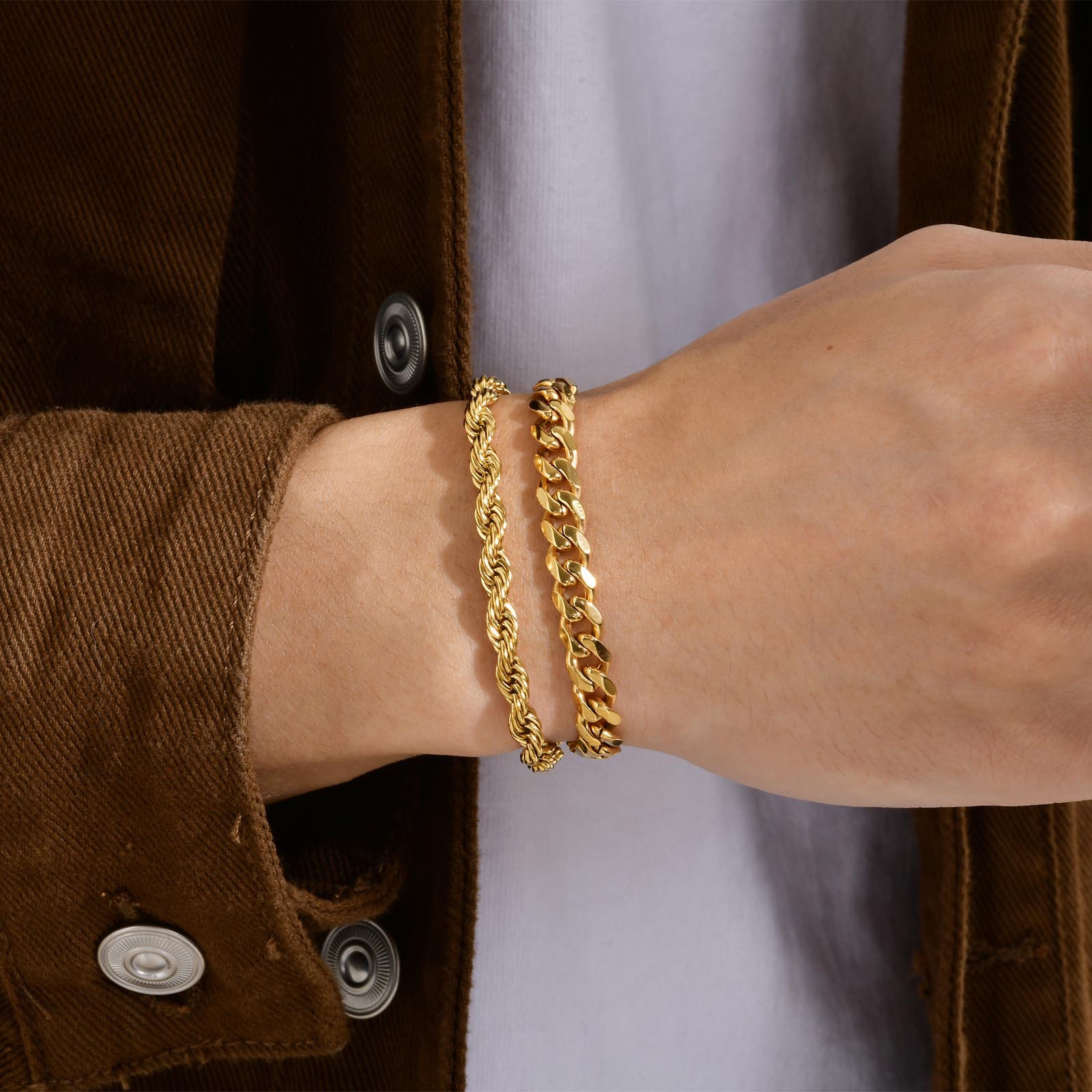 Bracelets Classification 201 Stainless Steel Chain Material Cuban Link Chain Curb Chain Chain Type 1 Piece Quantity Holiday, Travel Occasion Streetwear Waves Stainless Steel Polishing Men'S Bracelets