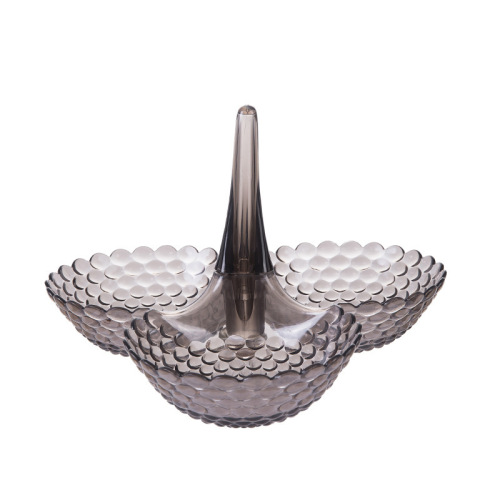 Fruit plate living room high-looking wholesale household light luxury plastic transparent fruit high-legged multi-layer Chinese refreshment fruit plate