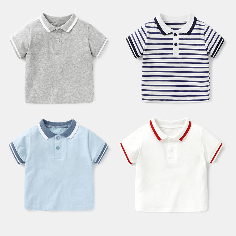 Baby clothes, polo shirts, short-sleeved T-shirts, summer clothes for boys and girls aged 0-3 years, children's and toddlers going out.