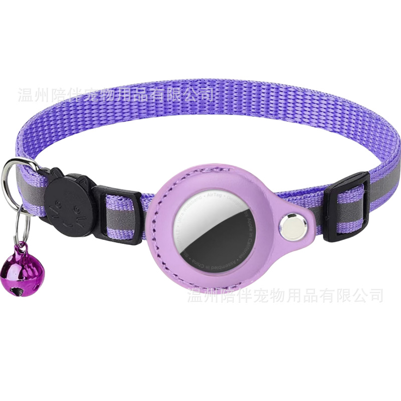 Explosiones transfronterizas collar de gato PU cubierta reflectante anti-asfixia botón de seguridad para mascotas collar de mascotas al por mayor