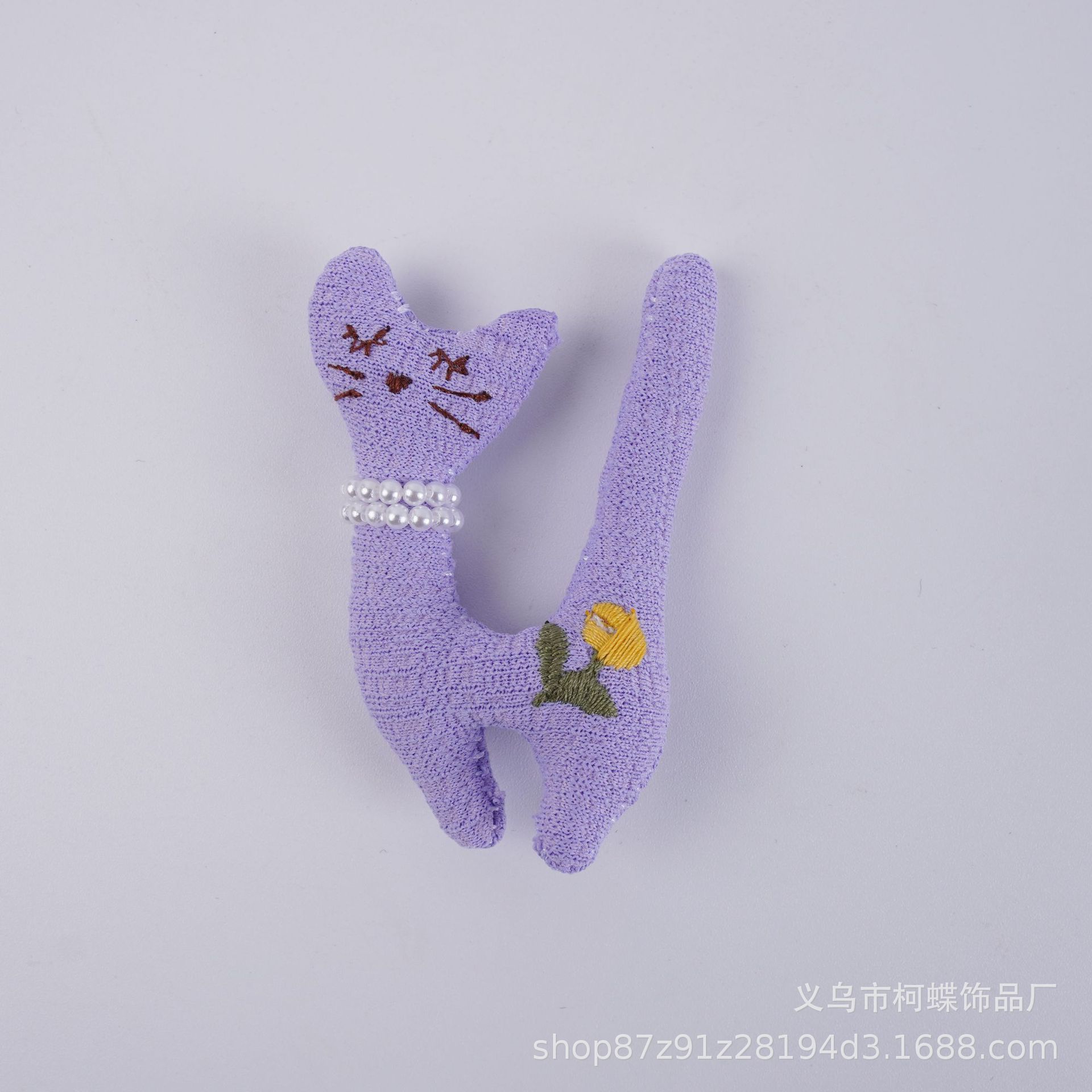 목걸이 고양이 보라색