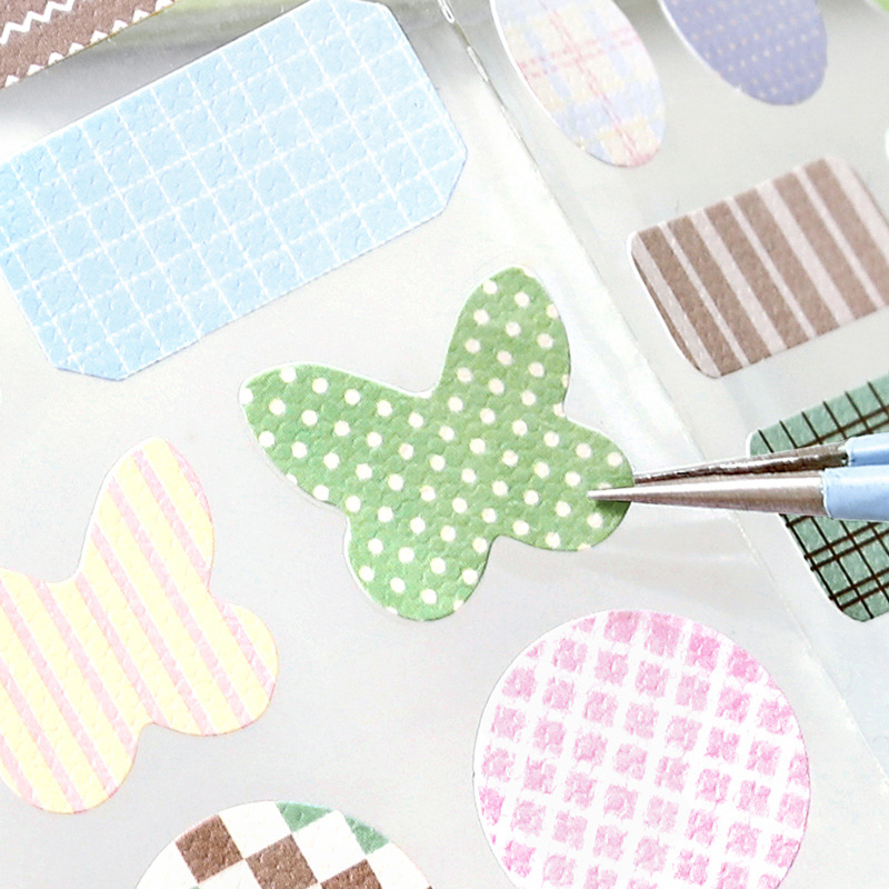 NOTE FOR Pegatinas decorativas de tres pliegues Líneas Caprice Series Simple Coreano Lindo Gráfico Etiqueta pequeña Pegatinas