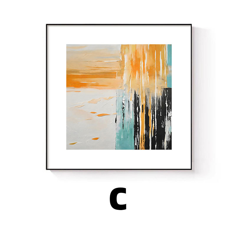 Modern Minimalist Restaurant Decorative Painting Abstract Niche Art Square Living Room Hanging Painting Dining Room Dining Table Background Wall Mural Painting