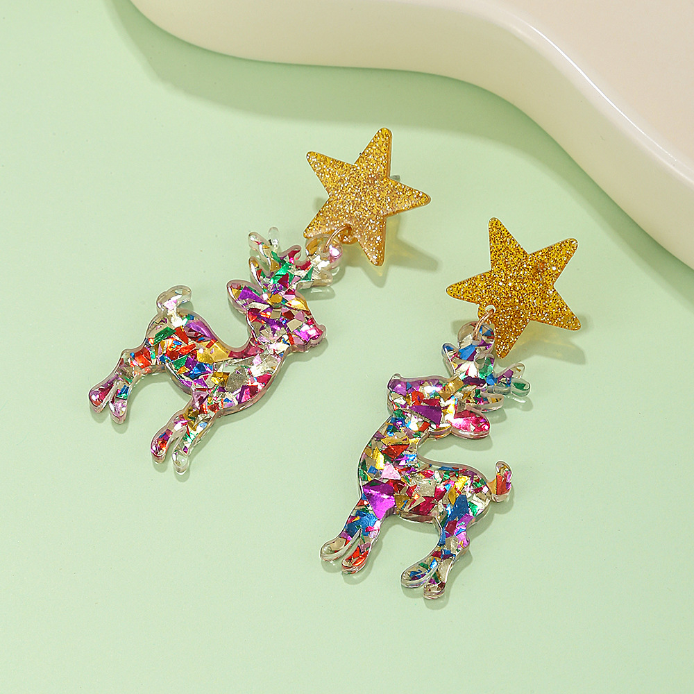 1 Pair Quantity Party, Festival Occasion 1 Pair IG Style Santa Claus Elk Arylic Drop Earrings