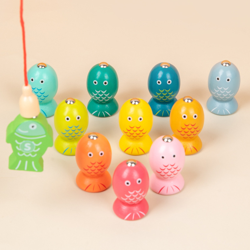 Niños juguetes de pesca magnéticos de madera puzzle niño niñas interactivo 3D pesca estereoscópica alfanuméricos juegos